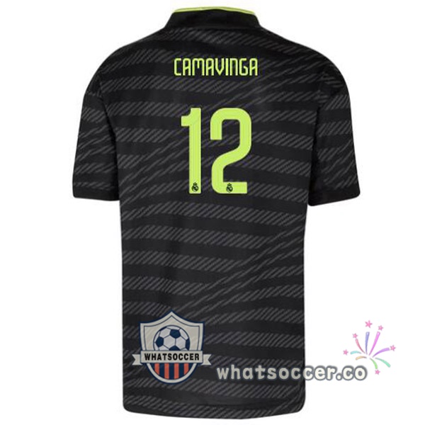 Real Madrid (Camavinga 12) Third Soccer Jerseys Black 2022-2023