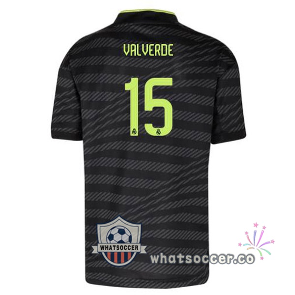 Real Madrid (Valverde 15) Third Soccer Jerseys Black 2022-2023