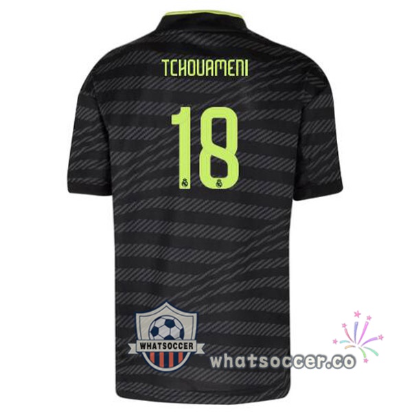 Real Madrid (Tchouameni 18) Third Soccer Jerseys Black 2022-2023