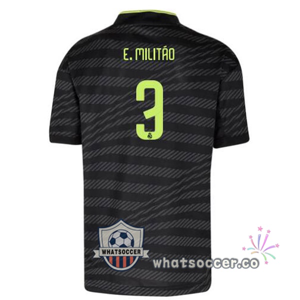 Real Madrid (E. Militão 3) Third Soccer Jerseys Black 2022-2023
