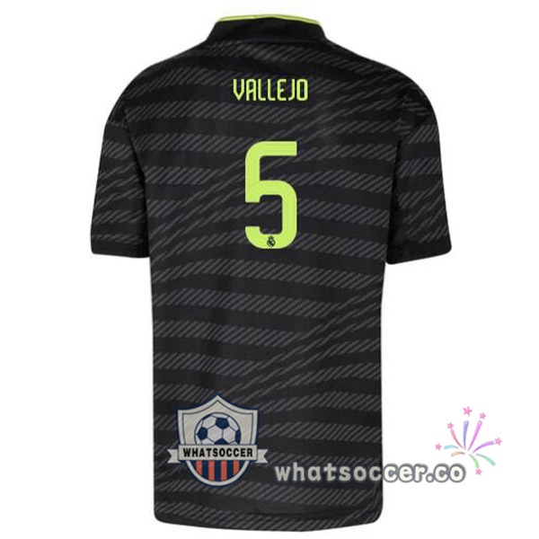 Real Madrid (Vallejo 5) Third Soccer Jerseys Black 2022-2023