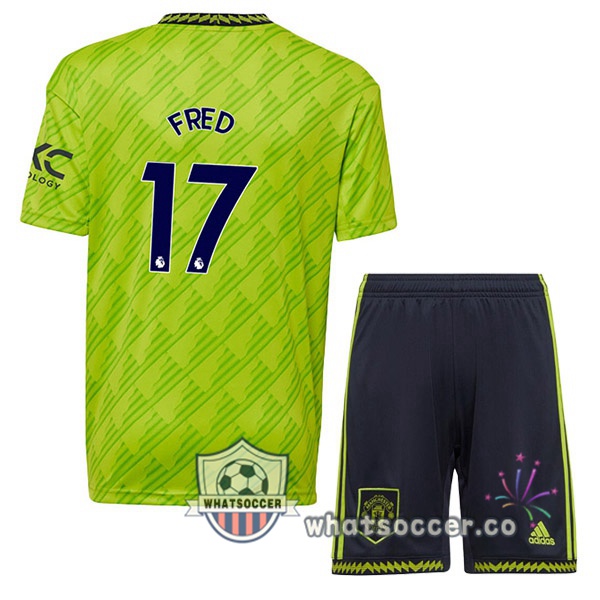 Manchester United (FRED 17) Kids Third Soccer Jerseys Green 2022-2023