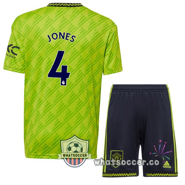Manchester United (JONES 4) Kids Third Soccer Jerseys Green 2022-2023