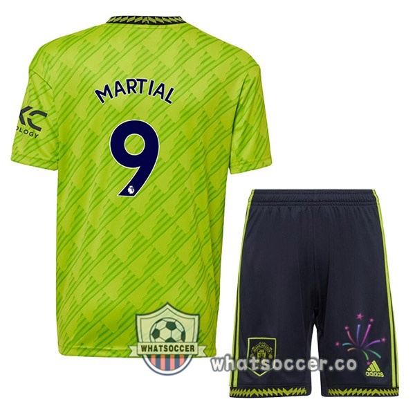 Manchester United (MARTIAL 9) Kids Third Soccer Jerseys Green 2022-2023