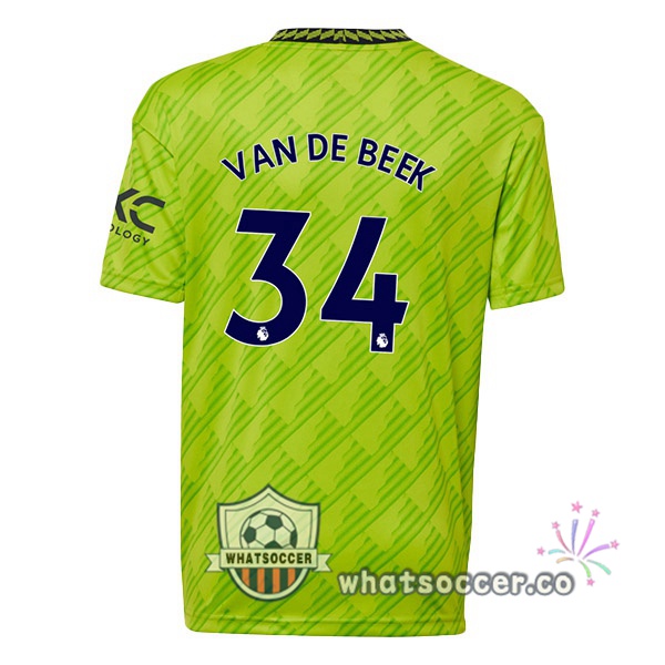 Manchester United (VAN DE BEEK 34) Third Soccer Jerseys Green 2022-2023