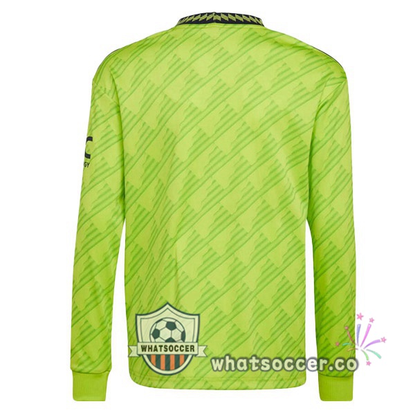 Manchester United Third Soccer Jerseys Long Sleeve Green 2022-2023