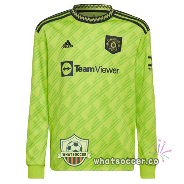 Manchester United Third Soccer Jerseys Long Sleeve Green 2022-2023