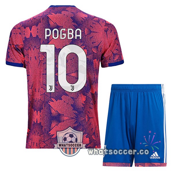 Juventus (POGBA 10) Kids Away Soccer Jerseys Rose 2022-2023