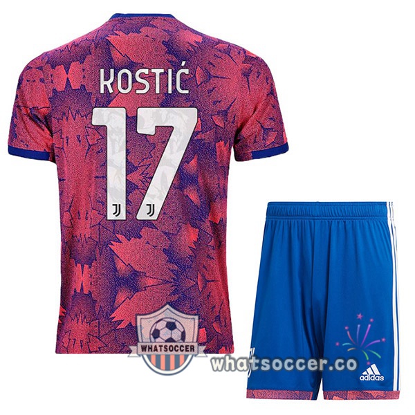 Juventus (KOSTIĆ 17) Kids Away Soccer Jerseys Rose 2022-2023