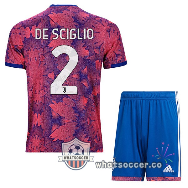Juventus (DE SCIGLIO 2) Kids Away Soccer Jerseys Rose 2022-2023