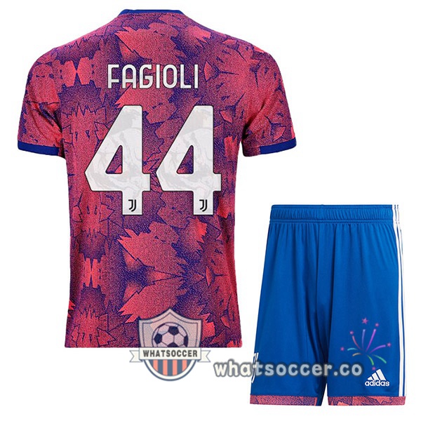 Juventus (FAGIOLI 44) Kids Away Soccer Jerseys Rose 2022-2023