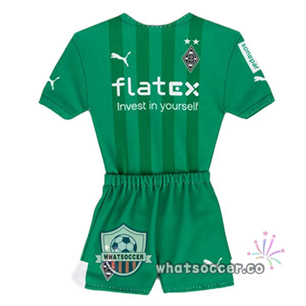 Monchengladbach Kids Away Soccer Jerseys Green 2022-2023