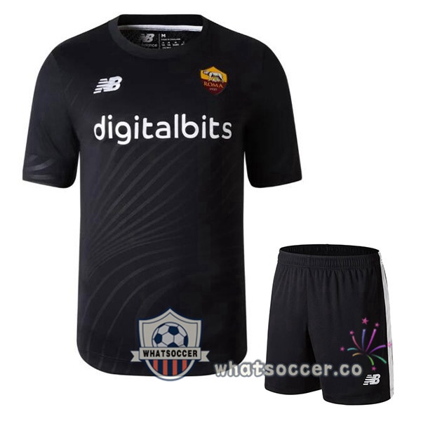 AS Roma Kids Goalkeeper Soccer Jerseys Black 2022-2023