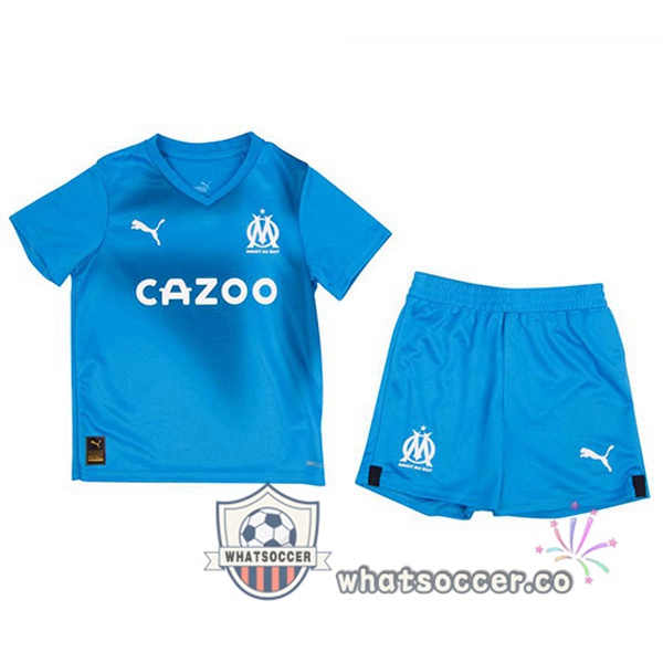 Olympique de Marseille Kids Third Soccer Jerseys Blue 2022-2023