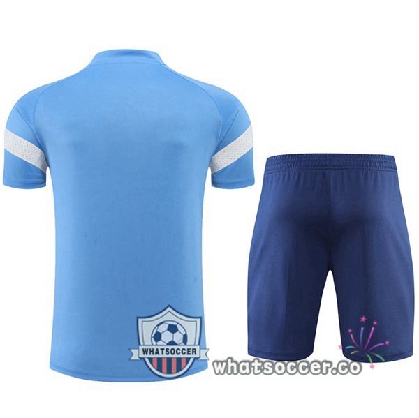 Manchester City Training T-Shirts + Shorts Blue 2022-2023
