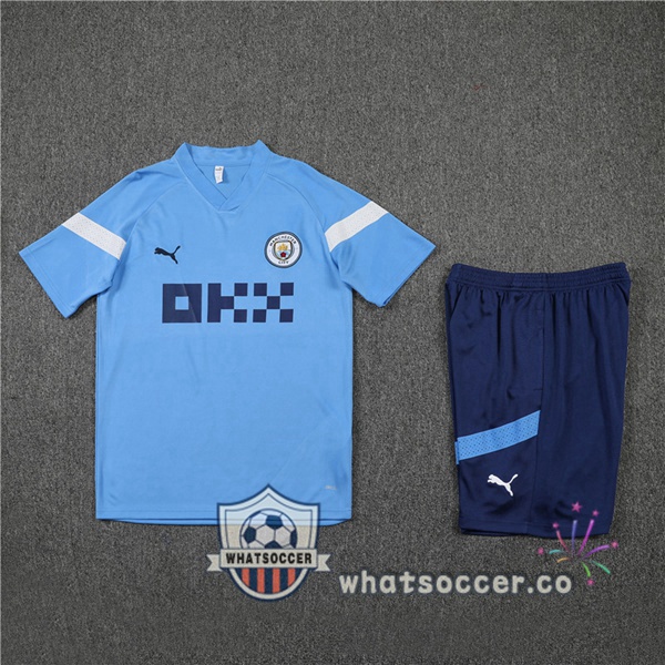 Manchester City Training T-Shirts + Shorts Blue 2022-2023