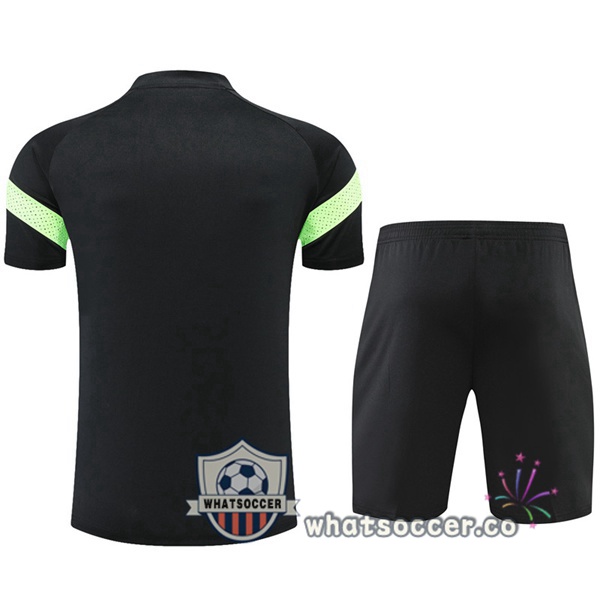 Manchester City Training T-Shirts + Shorts Black 2022-2023