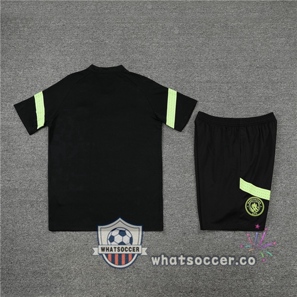 Manchester City Training T-Shirts + Shorts Black 2022-2023