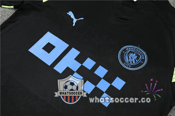 Manchester City Training T-Shirts + Shorts Black 2022-2023