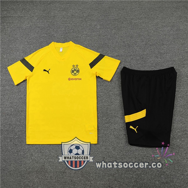 Dortmund BVB Training T-Shirts + Shorts Yellow 2022-2023