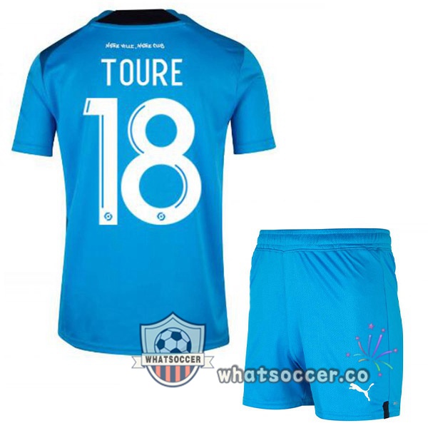 Olympique de Marseille (TOURE 18) Kids Third Soccer Jerseys Blue 2022-2023