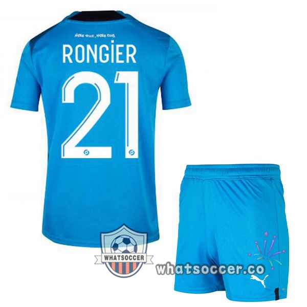 Olympique de Marseille (RONGIER 21) Kids Third Soccer Jerseys Blue 2022-2023