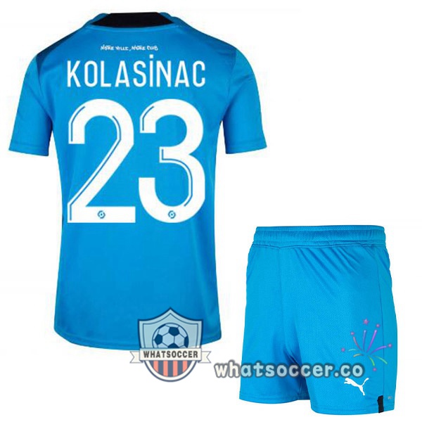 Olympique de Marseille (KOLASINAC 23) Kids Third Soccer Jerseys Blue 2022-2023
