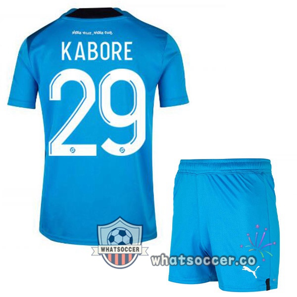 Olympique de Marseille (KABORE 29) Kids Third Soccer Jerseys Blue 2022-2023