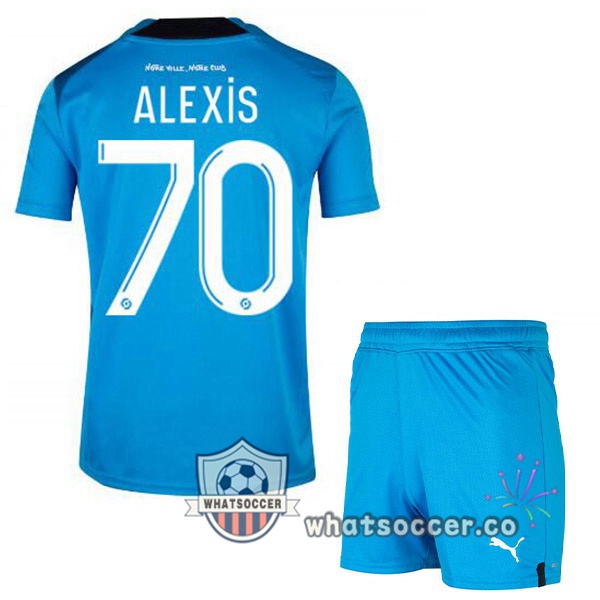 Olympique de Marseille (ALEXIS 70) Kids Third Soccer Jerseys Blue 2022-2023