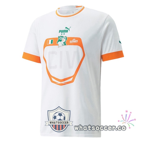 Ivory Coast Away Soccer Jerseys White 2022-2023