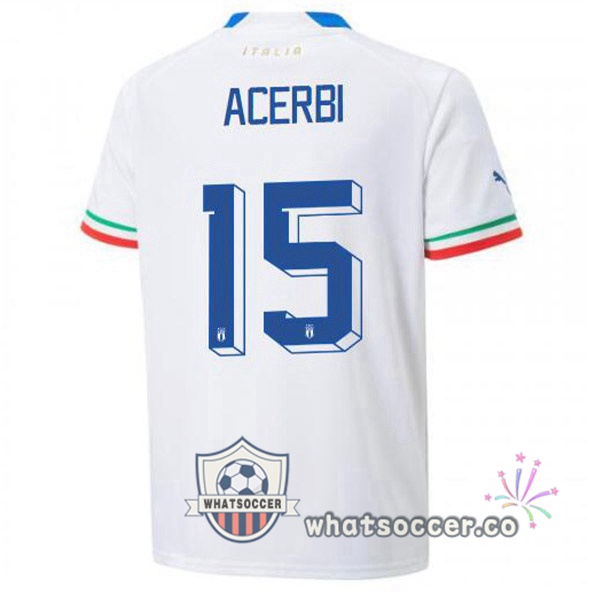 Italy(Acerbi 15)Away Soccer Jerseys White 2022-2023