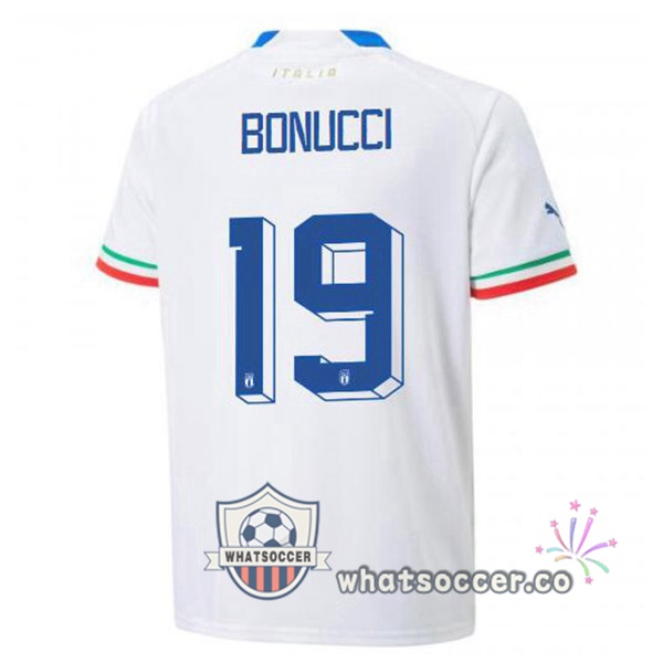 Italy(Bonucci 19)Away Soccer Jerseys White 2022-2023