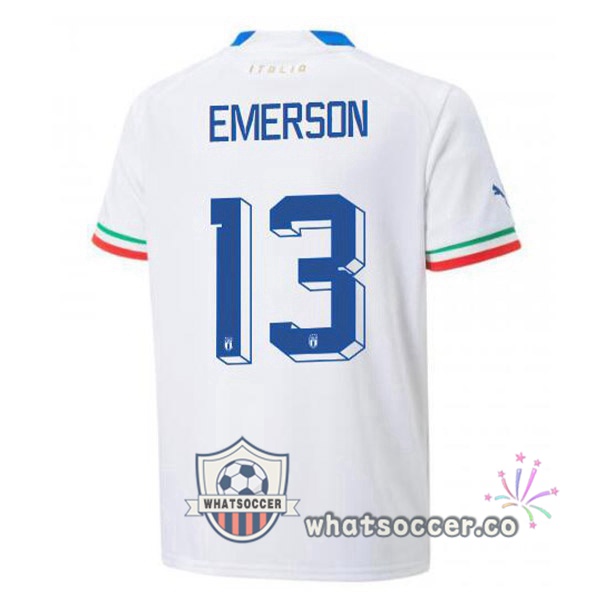 Italy(Emerson 13)Away Soccer Jerseys White 2022-2023