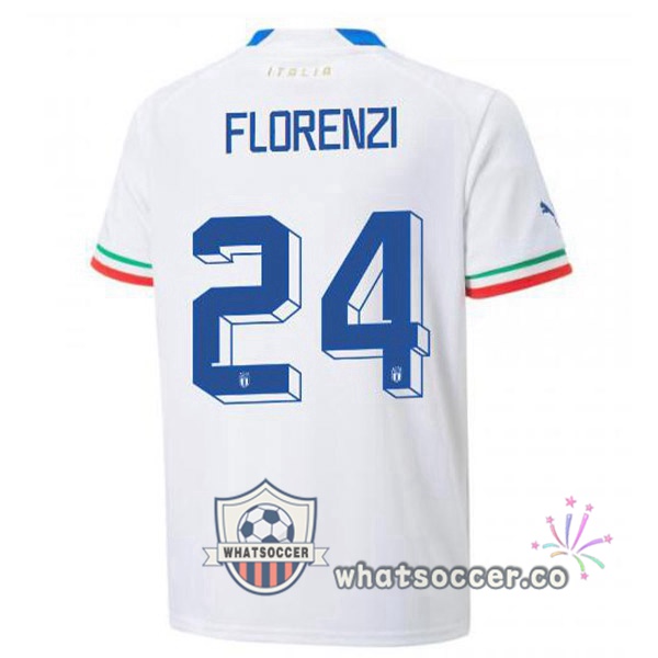 Italy(Florenzi 24)Away Soccer Jerseys White 2022-2023