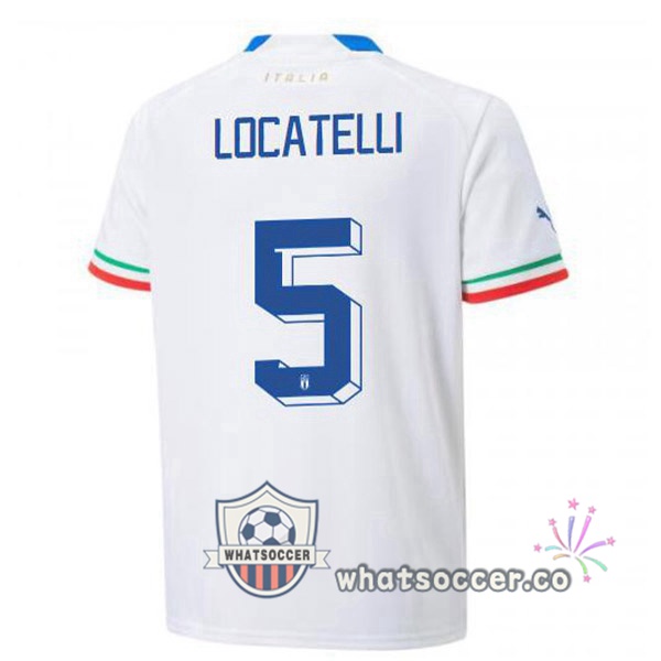 Italy(Locatelli 5)Away Soccer Jerseys White 2022-2023