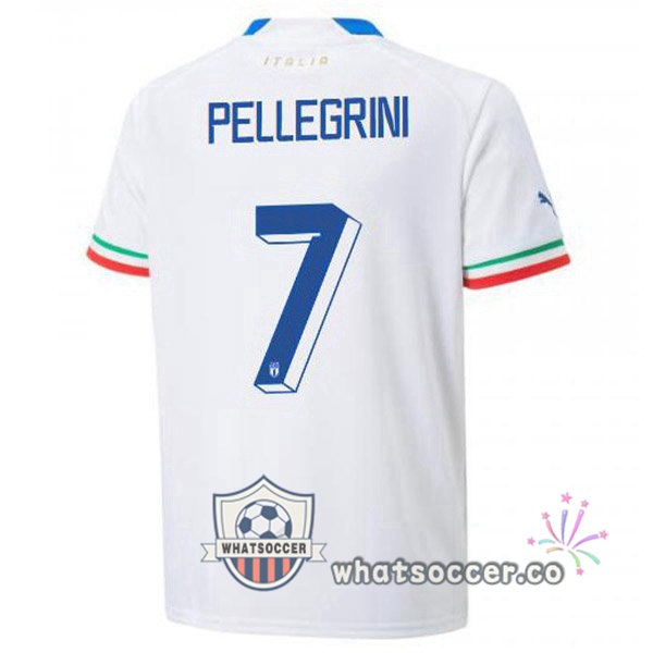 Italy(Pellegrini 7)Away Soccer Jerseys White 2022-2023