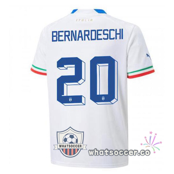 Italy(Bernardeschi 20)Away Soccer Jerseys White 2022-2023