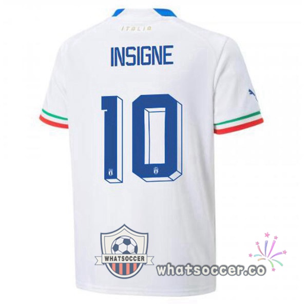 Italy(Insigne 10)Away Soccer Jerseys White 2022-2023