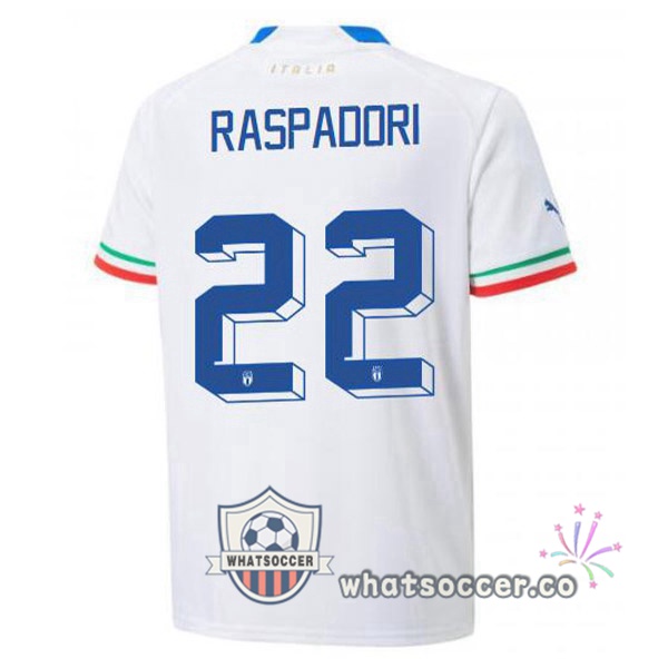 Italy(Raspadori 22)Away Soccer Jerseys White 2022-2023
