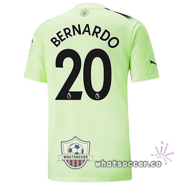 Manchester City (Bernardo Silva 20) Third Soccer Jerseys Green Black 2022-2023