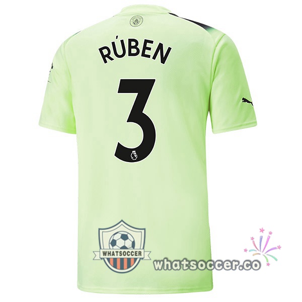 Manchester City (Ruben Dias3) Third Soccer Jerseys Green Black 2022-2023