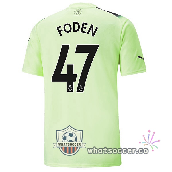 Manchester City (Phil Foden 47) Third Soccer Jerseys Green Black 2022-2023