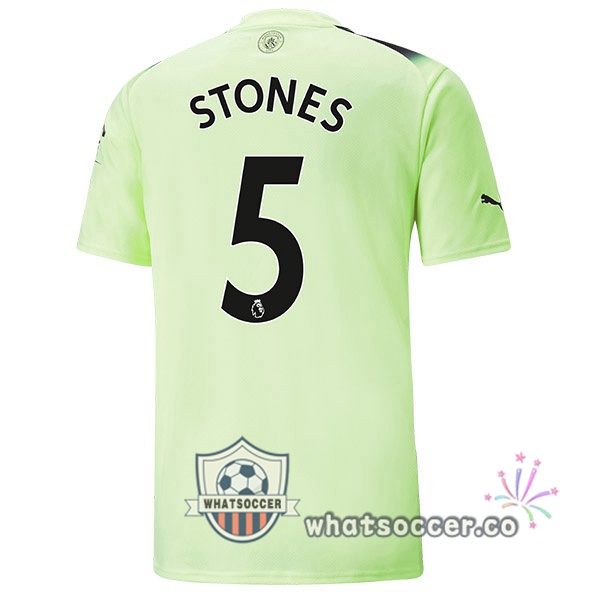 Manchester City (John Stones 5) Third Soccer Jerseys Green Black 2022-2023