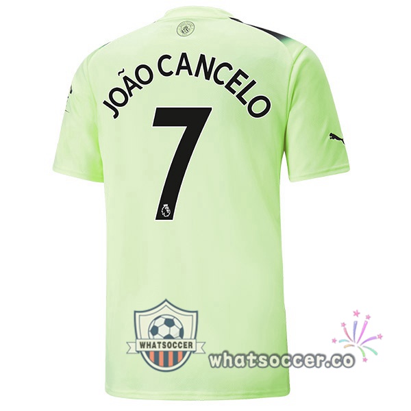 Manchester City (João Cancelo7) Third Soccer Jerseys Green Black 2022-2023