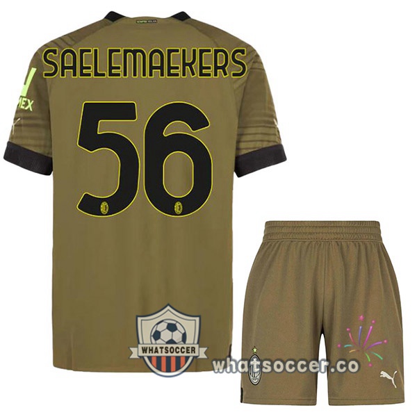 AC Milan (SAELEMAEKERS 56) Kids Third Soccer Jerseys Marron 2022-2023