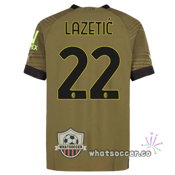 AC Milan (LAZETIĆ 22) Third Soccer Jerseys Marron 2022-2023