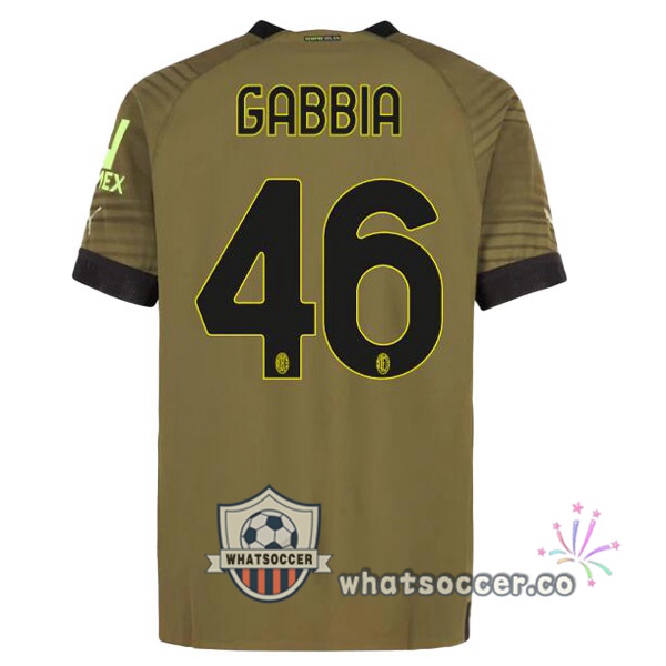 AC Milan (GABBIA 46) Third Soccer Jerseys Marron 2022-2023