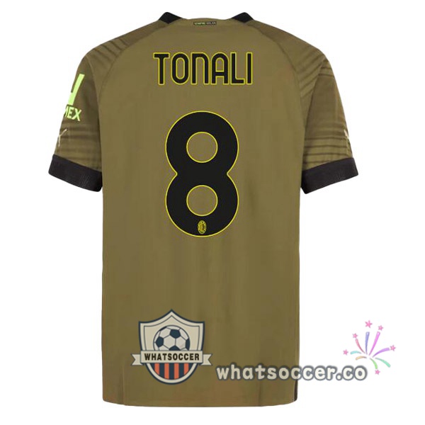 AC Milan (TONALI 8) Third Soccer Jerseys Marron 2022-2023