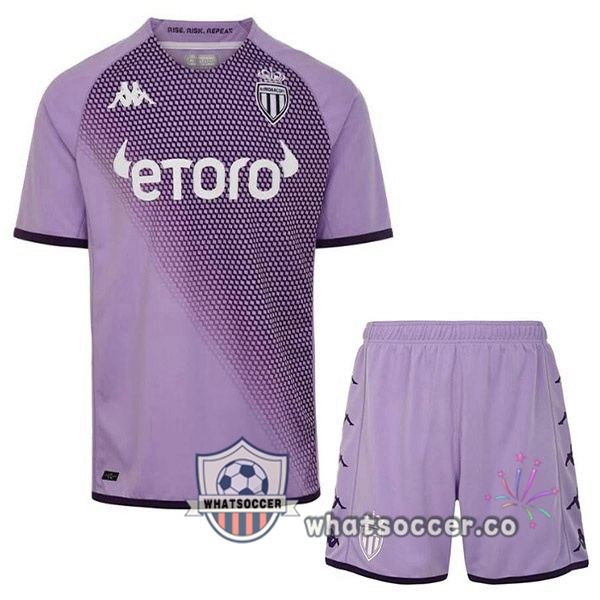 AS Monaco Kids Third Soccer Jerseys Purple 2022-2023