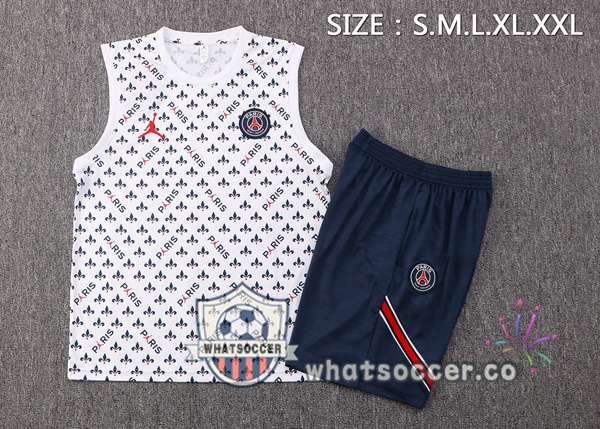 Paris PSG + Shorts White Soccer Vest 2022-2023
